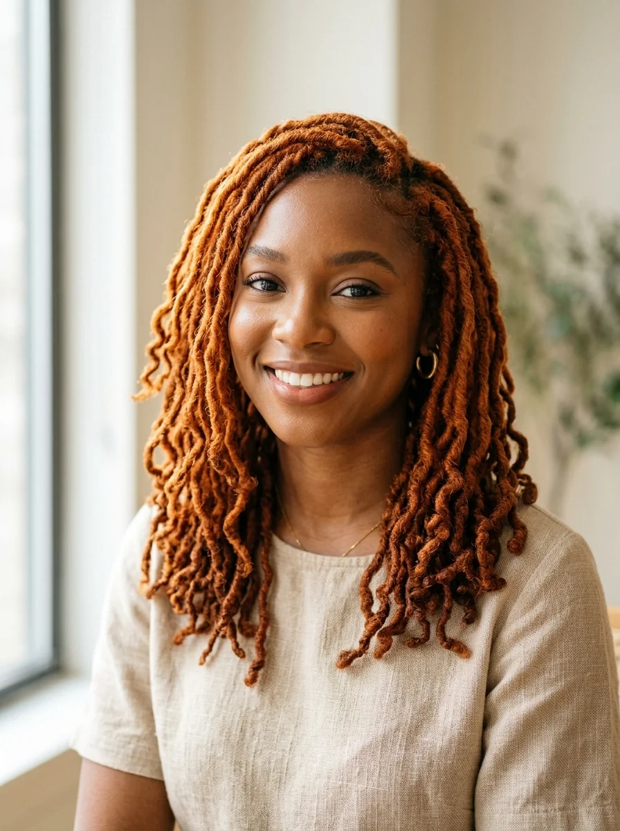 Ginger Locs That Highlight Every Section