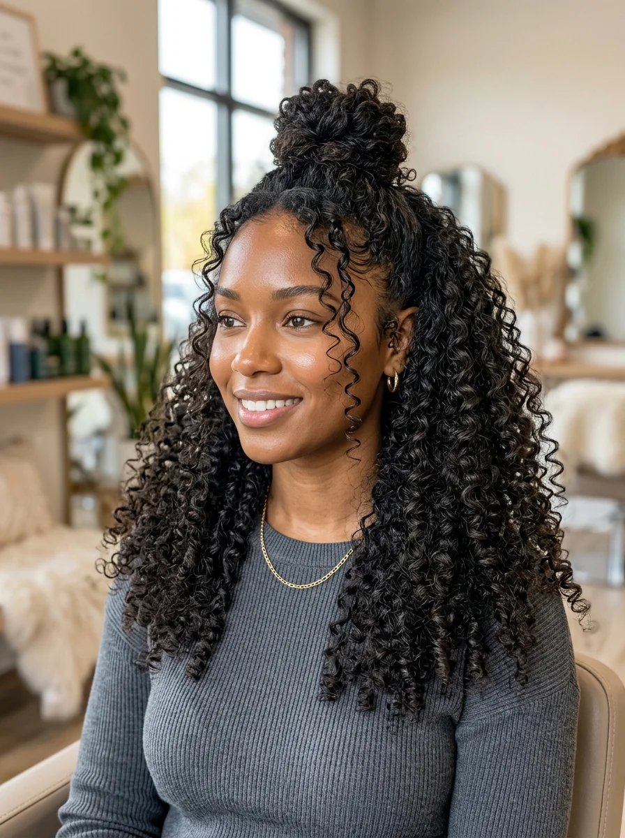Half-Up, Half-Down Curls