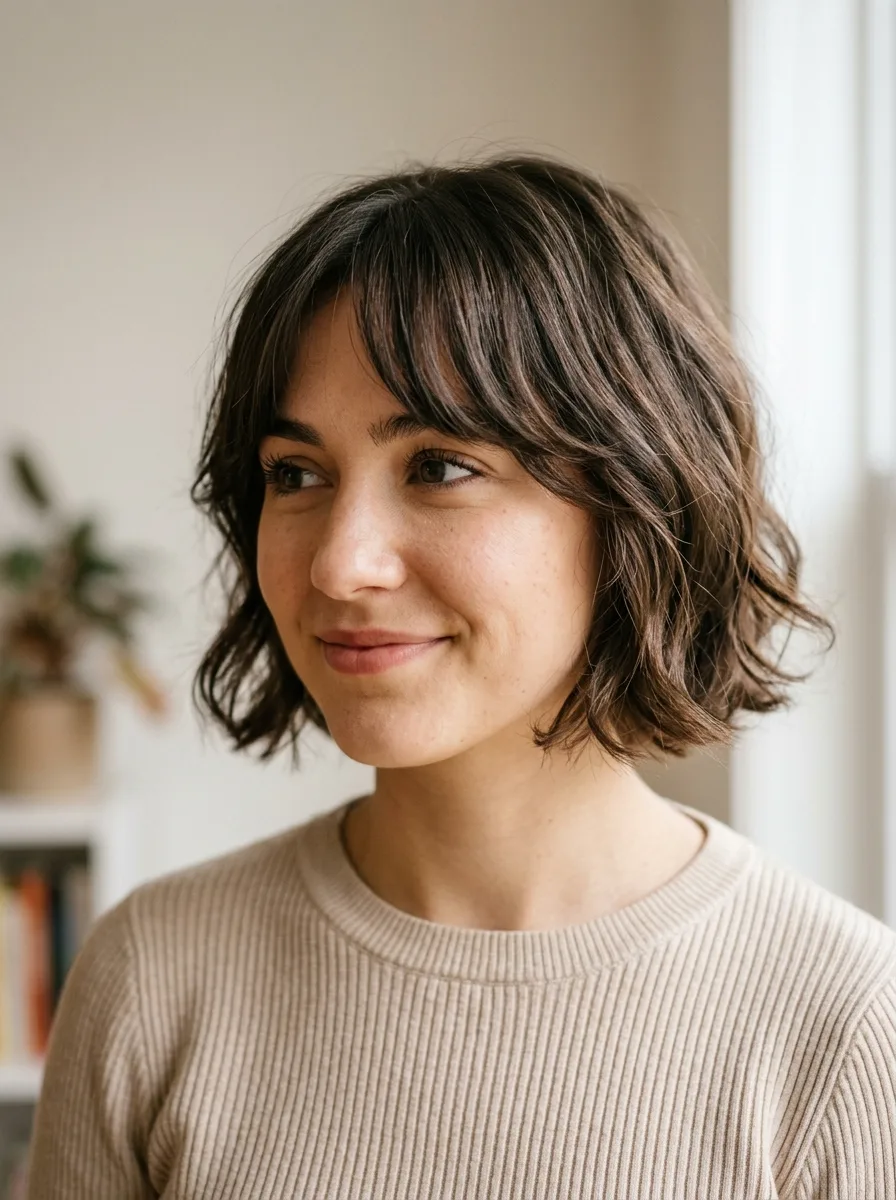 Short Bob With Curtain Bangs