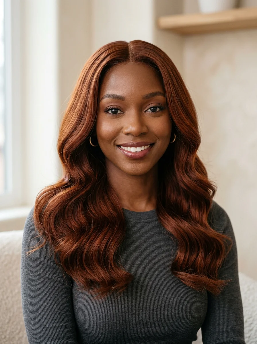Deep Copper Waves for a Polished Look