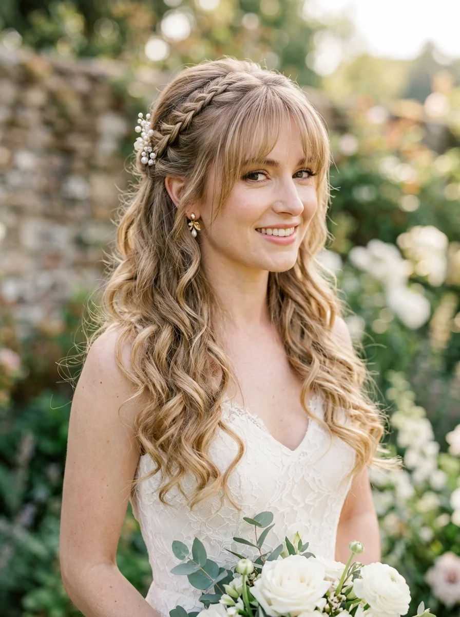Half-Up Half-Down Hair With Bangs